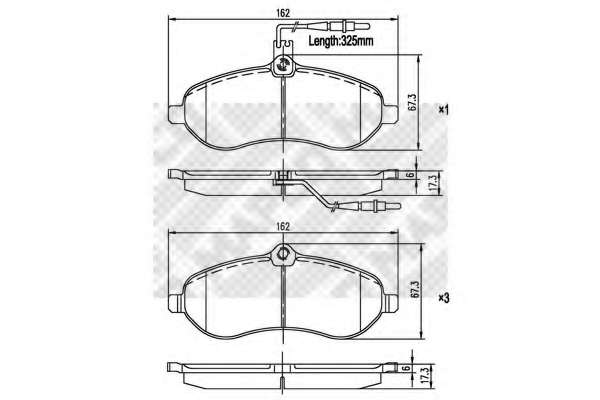 Комплект тормозных колодок, дисковый тормоз