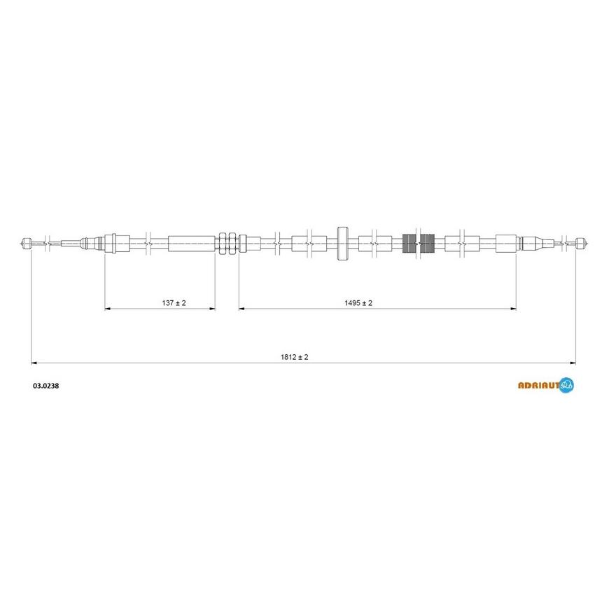 ADRIAUTO VW трос ручного гальма лів./прав.Audi A4 95-  1812mm